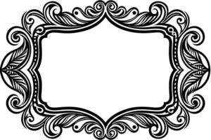 a black and white ornate frame with swirls vector