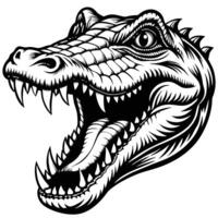 a crocodile head with its mouth open vector