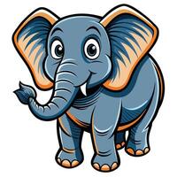 an elephant with big ears and a big trunk vector