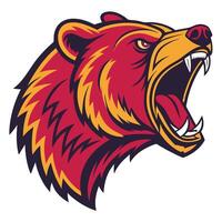 the head of a bear with its mouth open vector