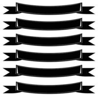a set of black ribbons on a white background vector