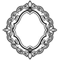 a black and white ornate frame with a white background vector