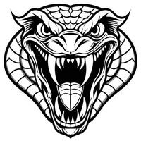 a cartoon snake head with its mouth open vector