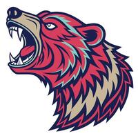 the head of a bear with its mouth open vector
