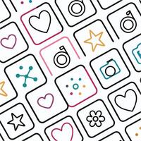 a seamless pattern with various icons and symbols vector