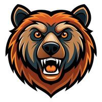 the head of a bear with an angry expression vector