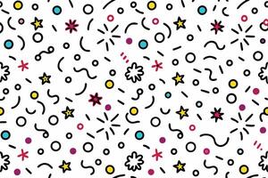 a colorful pattern with stars and other shapes vector