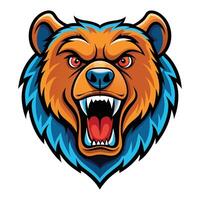 the head of a bear with an open mouth vector
