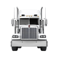 Front view of white semi-truck isolated on white background. Concept of logistics and commercial freight transportation png