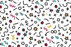seamless pattern with colorful shapes and stars vector