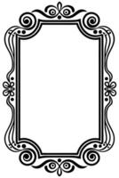 a black and white frame with ornate design vector