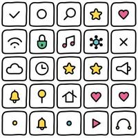 a set of icons for a web application vector