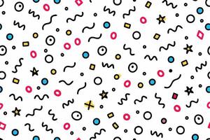 seamless pattern with colorful shapes and lines vector