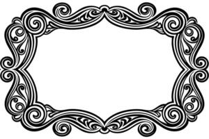 a black and white ornate frame with swirls vector