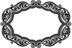 a black and white ornamental frame with swirls vector