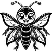 a cartoon bee with a smile on its face vector