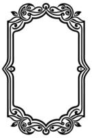 a black and white ornate frame with a white background vector