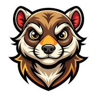 mascot head of a ferret, a wild animal, on a white background vector