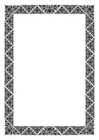 Black rectangular Vertical Islamic Asian Kazakh national ornament frame. A4 format. Abstract Asian elements of national pattern of ancient nomads of the Kazakhs, Kyrgyz, Mongols. For award, diploma vector