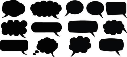 Print a set of speech bubbles with different shapes vector