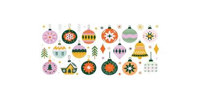 Print Beautiful Christmas Ornaments Graphics for Holiday Design Projects Ideal for Greeting Cards, Logos, Illustrations vector