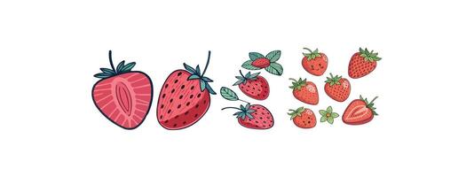 Print Strawberry Clip Art isolated on white background vector