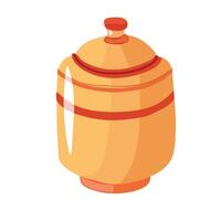 a yellow pot with a lid on it vector
