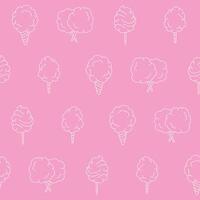 Outline Collection of Cotton Candy Seamless Pattern illustration for Print, Wallpaper, Decoration. vector