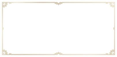 frame corner decorative ornament vintage border design with golden colors isolated white backgrounds for deco art simple line corner, Empty page decoration, picture frame, invitation and greeting card vector