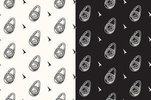 doodle compass with key chain seamless pattern on black white background for camping adventure merchandise. retro modern compass pattern background. pattern of compass navigation background vector