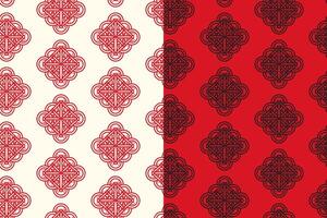 diamond shaped lucky coin amulet seamless pattern background set for packaging. doodle chinese coins background. retro hanging asian coin wallpaper. pattern background with chinese lucky coins. vector