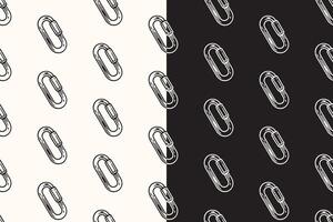 doodle carabiner oval shape seamless pattern on black white background for adventure merchandise. retro screw lock carabiner pattern background. pattern of climbing carabiner background vector
