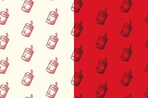 chinese firecracker doodle seamless pattern on red background set for packaging. retro chinese fireworks background. engraving chinese crackers wallpaper. pattern background with chinese firecracker. vector
