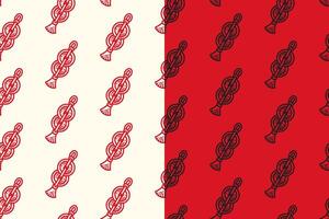 asian lucky coins with charm pendant doodle seamless pattern background set. retro chinese coins amulet background. engraving hanging coin wallpaper. pattern background with chinese lucky coins. vector