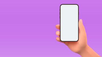 Holding phone hand mockup on a background. Editable smartphone template. Touching screen illustration vector