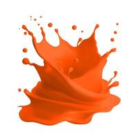 Orange liquid splashing,Orange juice splashes on a white background, Orange juice poster Realistic illustration, Mesh gradient wes vector