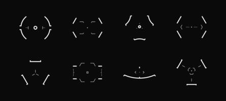 Cyberpunk Design Elements Aims and Sights Collection vector