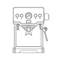 Manual coffee machine line drawing vector