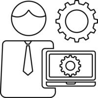 IT Manager icon. outline icon style vector