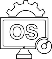 Operating system icon. outline icon style vector