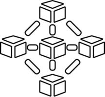 Blockchain icon. outline icon style vector