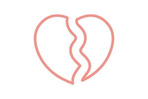Broken heart icon. line icon style. icon related to valentine. valentine day elements illustration vector