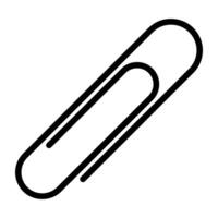 Linear icon. Paper clip for binding documents and paper sheets. Simple black and white isolated on white background vector