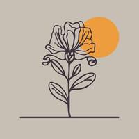Elegant floral illustration with a minimalist design aesthetic. Perfect for adding a touch of nature to your projects vector
