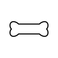 Bone outline icon isolated on white background. vector
