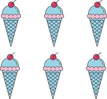 a set of sticker for ice cream vector