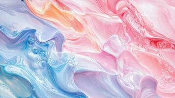 Abstract pattern created by blending pink and blue oil paint, ideal for backgrounds and creative projects video
