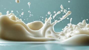 Milk splashes in a crown shape against a light backdrop, creating a captivating and dynamic visual video
