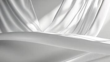 Light blue leaves casting soft shadows on a white background, creating a serene and elegant atmosphere video