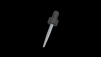 Eye Dropper Rotating on a Transparent Background. Seamless Loop. Eyedropper. 4K video